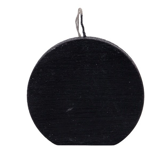 [819-01993] VELA CIRCULAR NEGRO RAYADO ATARDECER CIELO 15X15CM