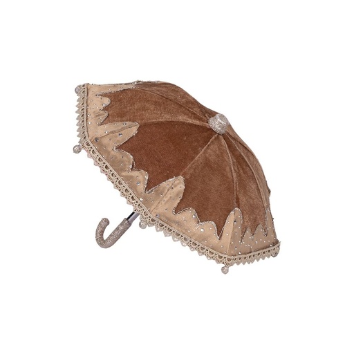 [600-49015] PARAGUAS, CHOCOLATE CON MOKA, 28X22CM