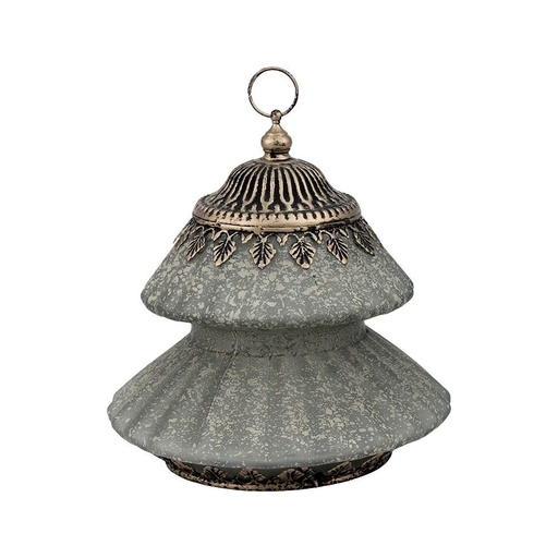 [819-02164] FAROL LED METÁLICO - CRISTAL DORADO - NEGRO - GRIS 15.5X15.5X16CM