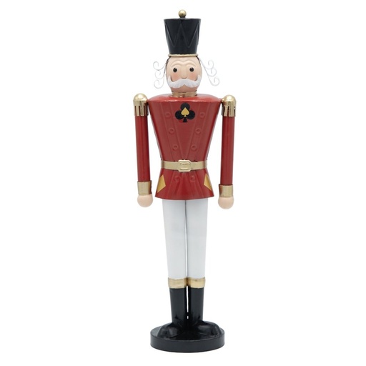 [600-48290] METAL SOLDADO CON ROJO UNIFORME Y DORADO DETALLES, 10X10X46CM