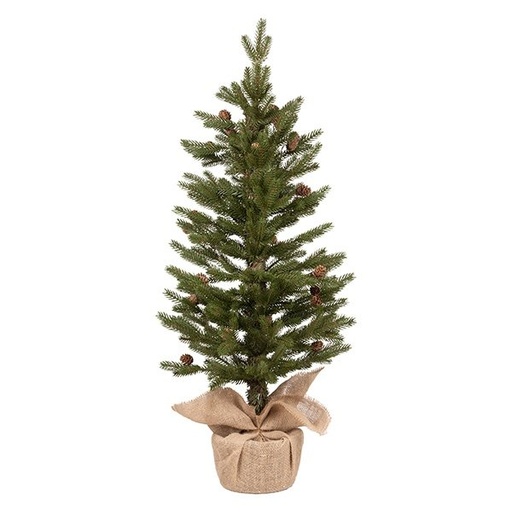 [600-48782] PE ÁRBOL EN A BOLSA CON ARPILLERA Y PEQUEÑO PIÑAS, 91CM
