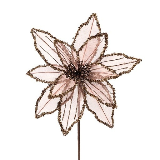 [600-48676] ORGANZA FLOR, CHOCOLATE, 30X45CM