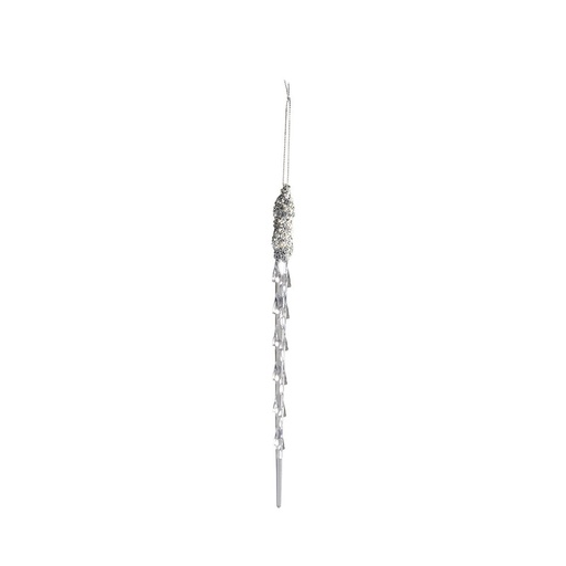 [600-49468] ADORNO COLGANTE, ESCARCHADO CORTINA DE HIELO, 22.8CM