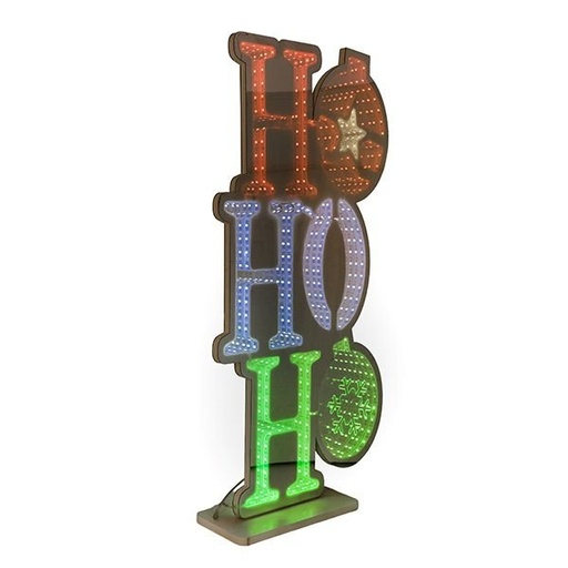 [600-49608] DECORATIVO DISEÑO ESPEJO CON TIRA LED, 496 LED, JO JO JO 30X60CM, ADAPTADOR, ROJO, BLANCO & LED VERDE, CABLE DE ALIMENTACIÓN 3M, IP20