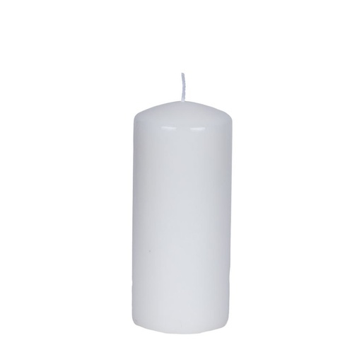 [819-00041] VELA BLANCO CON BLANCO ALMIZCLE AROMA 6X14CM