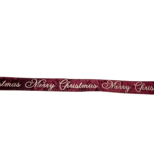 [600-49538] BURDEOS CINTA CON CHAMPÁN BORDE Y "FELIZ NAVIDAD" INSCRIPCIÓN 914X6.3CM