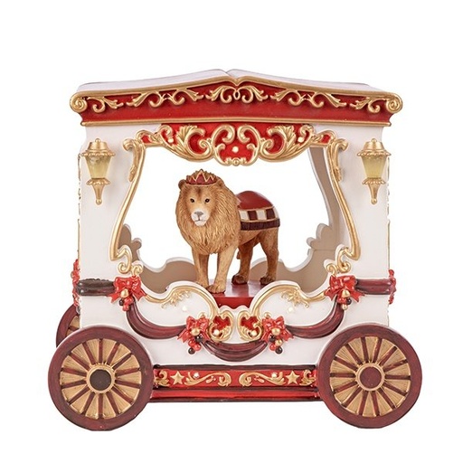 [600-49489] CIRCO MANSIÓN CARRO CON LEÓN, CON CLARO, MÚSICA, Y MOVIMIENTO, A PILAS, 25X19X23.8CM