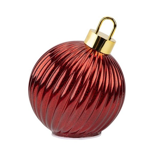 [600-48331] CRISTAL BOLA, ILUMINADO, ROJO, 18X24CM