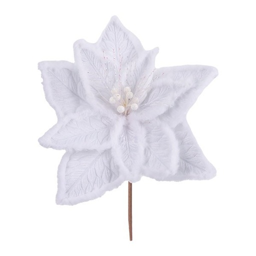 [600-49367] BLANCO FLOR CON CON PLUMAS BORDES, 40X31CM