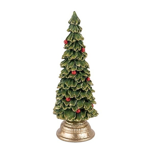 [600-49604] ÁRBOL DE NAVIDAD CON ROJO CAMPANAS, POLIRRESINA, 14X14X39CM