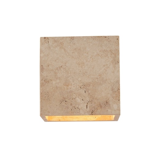 [144-50062] APLIQUE DE PARED TRAVERTINO / VIDRIO 1XG9 MÁX. 7W 120X120mm ARTE ILLUMINA LITO