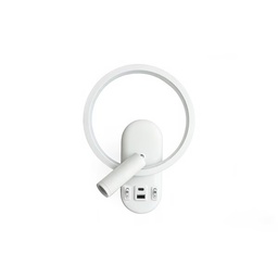 APLIQUE DE LECTURA DOBLE ALUMINIO 3+10W 150+600Lm 3000K 180x78x243mm CON USB TIPO C ARTE ILLUMINA FORMA