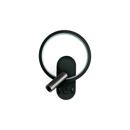 APLIQUE DE LECTURA DOBLE ALUMINIO 3+10W 150+350Lm 3000K 180x78x243mm CON USB TIPO C ARTE ILLUMINA FORMA